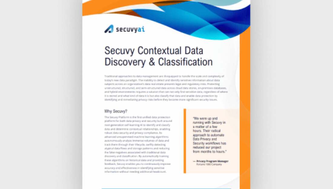 Secuvy Data Discovery and Classification New